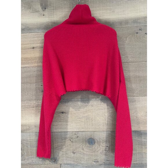 LAPOINTE hot pink cropped cashmere silk sweater size M - Picture 5 of 7